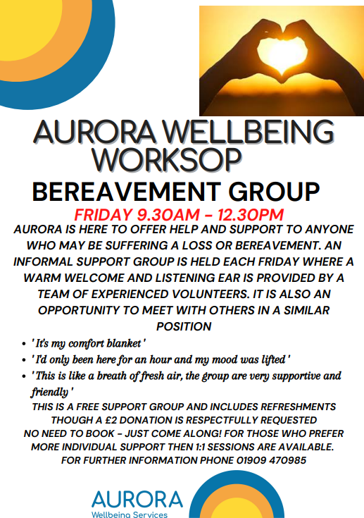 Aurora Wellbeing Worksop Bereavement Group