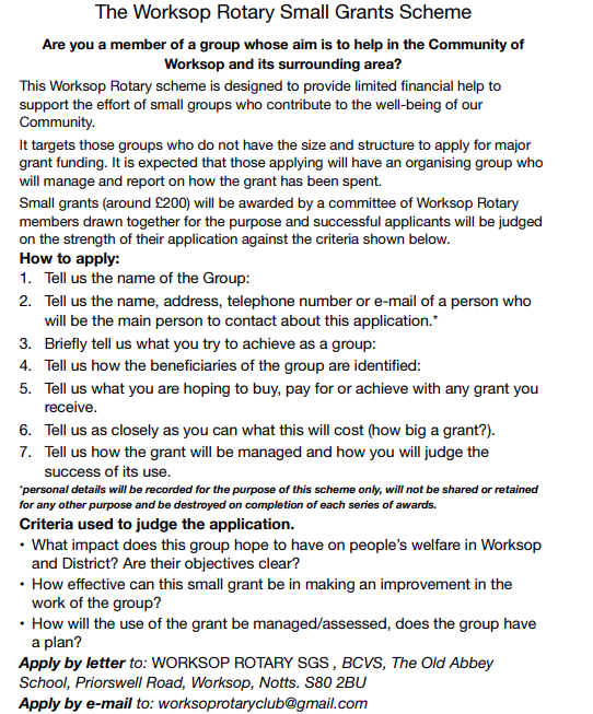 Worksop Rotary application