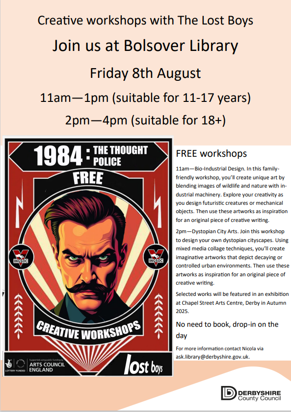 The Lost Boys creative workshops Bolsover library