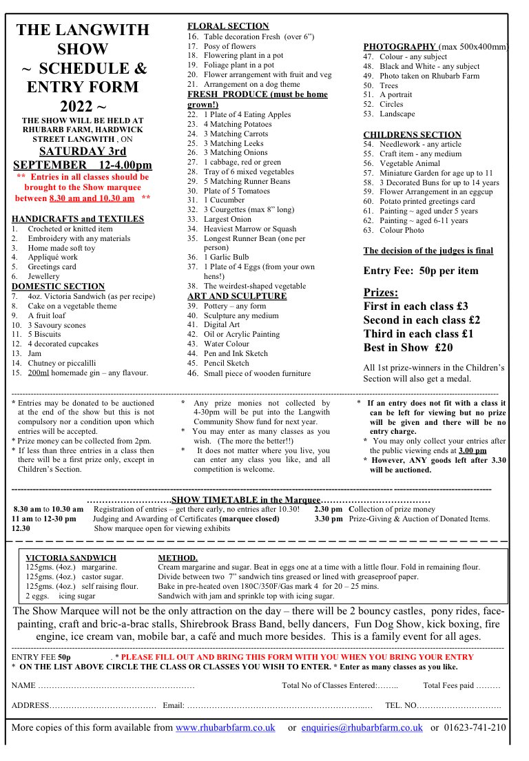 langwith show entry form