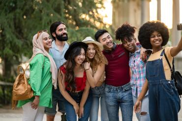 a group of friends from different ethnic groups